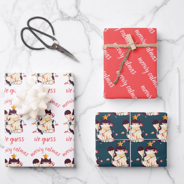 Funny Sarcastic Cat Pun  Wrapping Paper Sheet (Front)