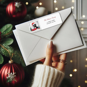 Funny Sarcastic Cat Santas Hat Christmas Address 