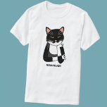 Funny Sarcastic Cat T-Shirt<br><div class="desc">A sarcastic,  annoyed and unenthusiastic black and white Bicolor tuxedo cat.  Whatever.
Change or remove the text to customize.</div>