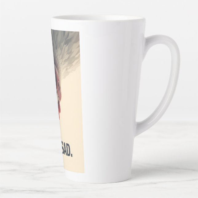 Funny Sarcastic Chicken How Sad Upside Down Meme A Latte Mug (Right)