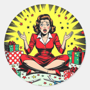 Funny Sarcastic Christmas Humor Classic Round Sticker