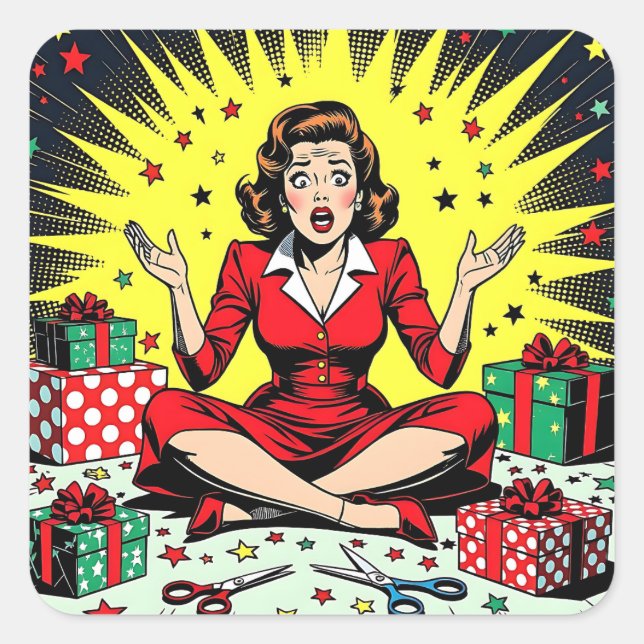 Funny Sarcastic Christmas Humor Square Sticker (Front)