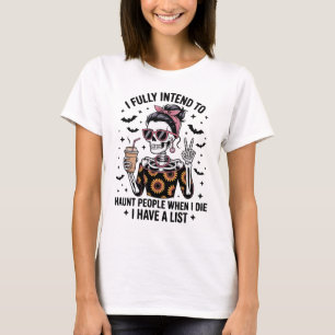 Funny Sarcastic Coffee Skeleton Halloween Humour T-Shirt