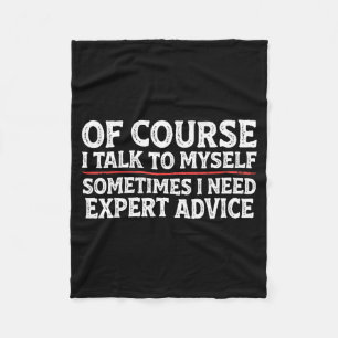 Funny Sarcastic Dad Joke Grandpa Of Course I Talk Fleece Blanket
