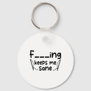 Funny Sarcastic Fishing Keeps Me Sane 1  Keychain