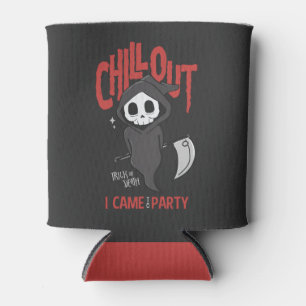 Funny Sarcastic Grim Reaper Halloween Party  Can Cooler