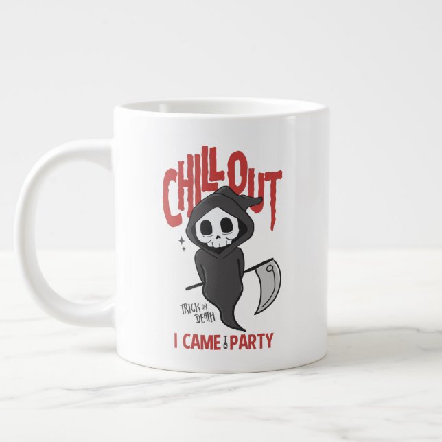Funny Sarcastic GrimReaper Halloween Party  Large Coffee Mug (Left)
