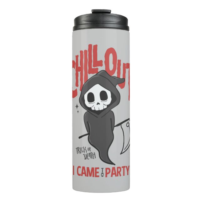 Funny Sarcastic GrimReaper Halloween Party  Therma Thermal Tumbler (Front)