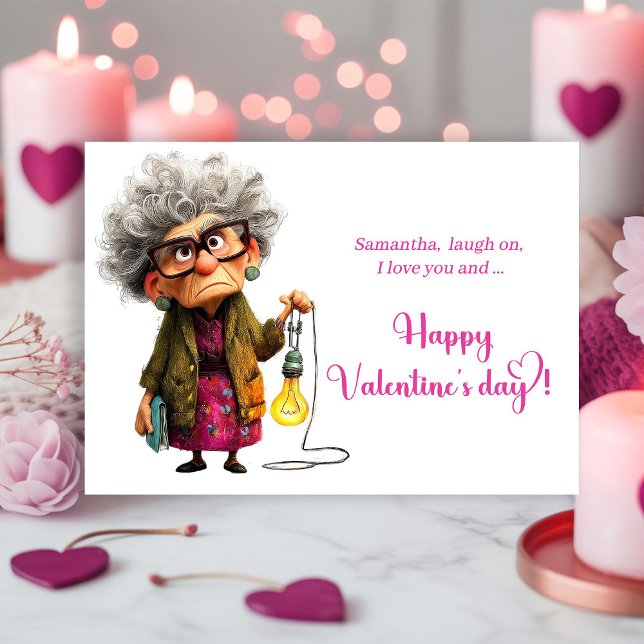 Funny Sarcastic Grumpy Lady Valentine Card (Funny Sarcastic Grumpy Lady Valentine Card)