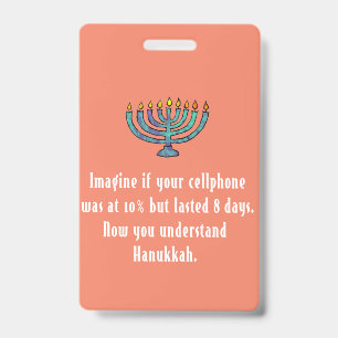 Funny Sarcastic Hanukkah Chanukah Cellphone Quote Badge
