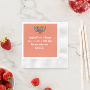 Funny Sarcastic Hanukkah Chanukah Cellphone Quote Napkin