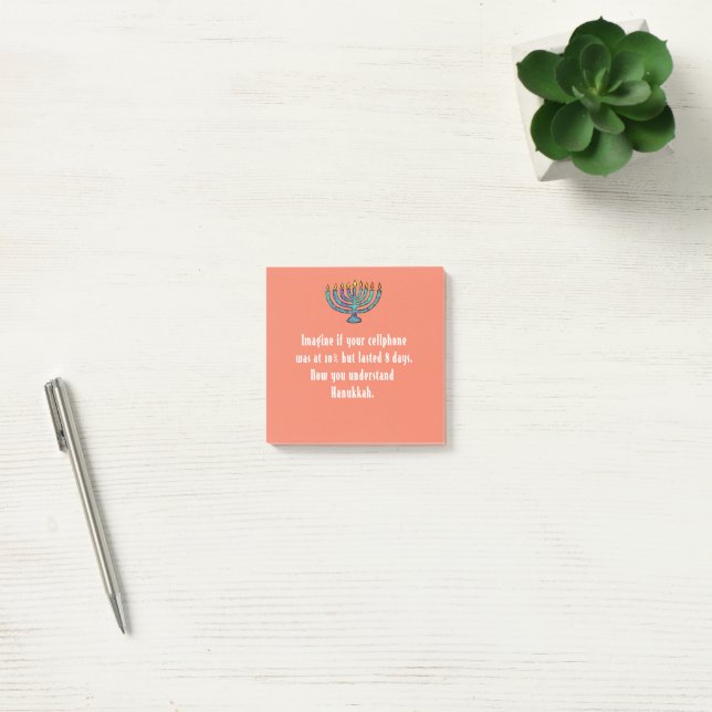 Funny Sarcastic Hanukkah Chanukah Cellphone Quote Post-it Notes (Office)