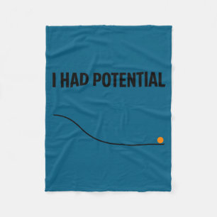 Funny sarcastic i had potential teacher meme quote fleece blanket