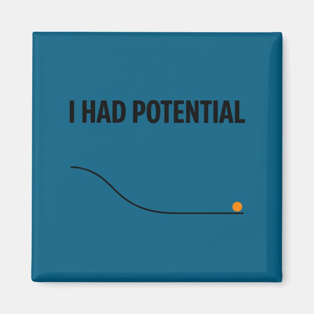 Funny sarcastic i had potential teacher meme quote magnet (Front)