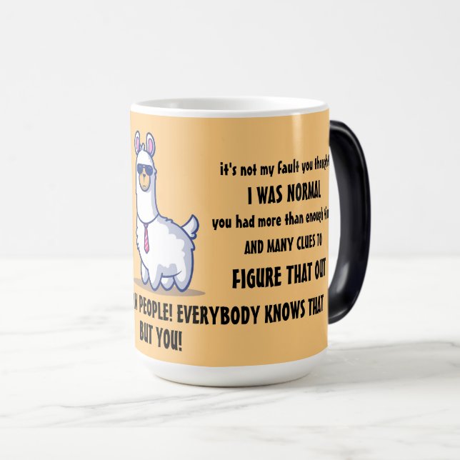 Funny Sarcastic Lamas  Magic Mug (Front Right)