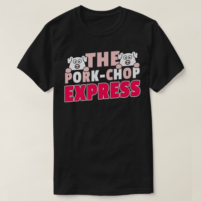 Funny Sarcastic Pork Chop Pig Grilling Shirt Premi (Design Front)