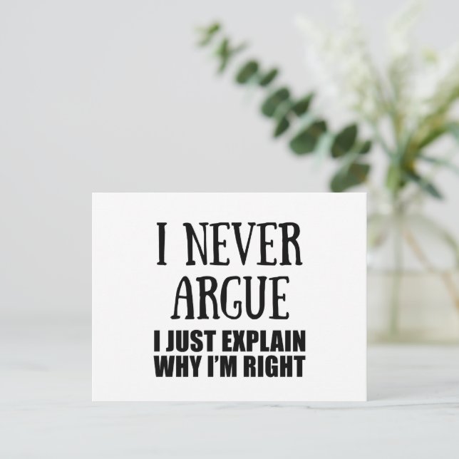 Funny sarcastic quotes adult humour sarcasm holiday postcard (Standing Front)