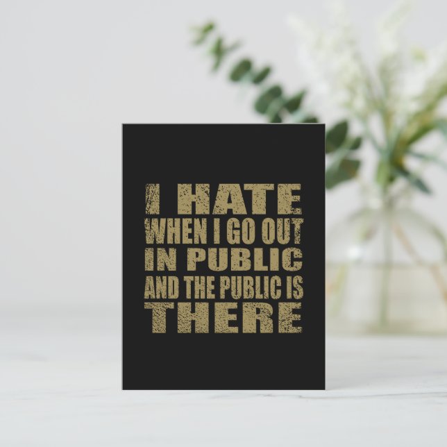 Funny sarcastic quotes humour sarcasm introvert postcard (Standing Front)