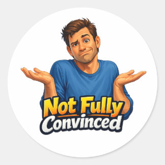 Funny Sarcastic Reaction Artwork – Expressive Styl Classic Round Sticker