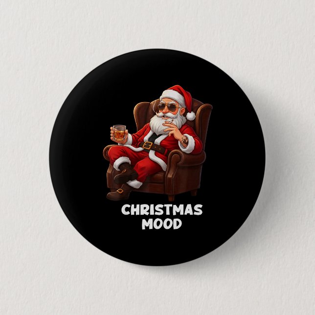 Funny Sarcastic Santa Smoking And Drinking “christ 2 Inch Round Button (Front)