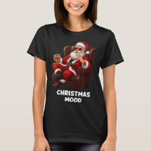 Funny Sarcastic Santa Smoking And Drinking “christ T-Shirt