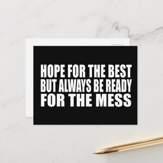 Funny sarcastic sayings famous quotes holiday postcard (Front/Back In Situ)