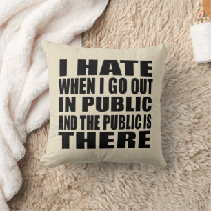 Funny sarcastic slogan adult humour introvert throw pillow