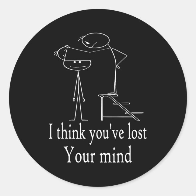 Funny Sarcastic Stick Man Designs, Funny Humor Sti Classic Round Sticker (Front)