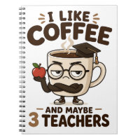 Funny Sarcastic Teacher Coffee Quote Spiral