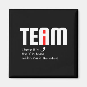 Funny Sarcastic Teammate I Found The I In Team Hid Magnet