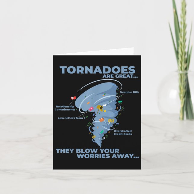 Funny Sarcastic Tornado Infographic Quote Graphic  Card (Front)