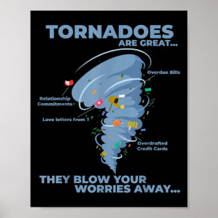 Funny Sarcastic Tornado Infographic Quote Graphic  Poster
