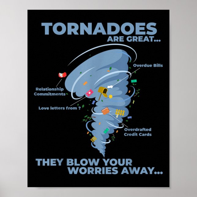 Funny Sarcastic Tornado Infographic Quote Graphic  Poster (Front)