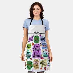 Funny Sarcastic Typography Customizable Name Apron