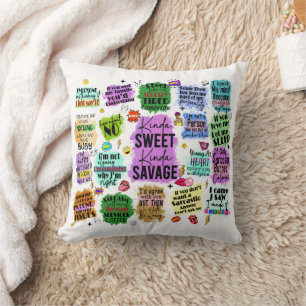 Funny Sarcastic Typography Throw Pillow