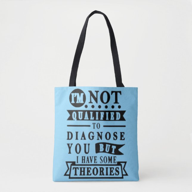 Funny Sarcastic Typography Tote Bag (Front)
