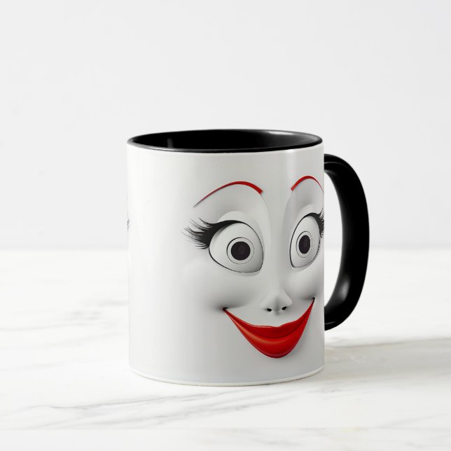 Funny Sarcastic Woman Face Wrap Mug (Front Right)