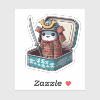  Funny Sardine Samurai Vinyl Sticker