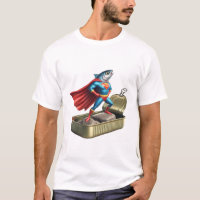 Funny Sardine Superhero Comic Ocean Hero Art