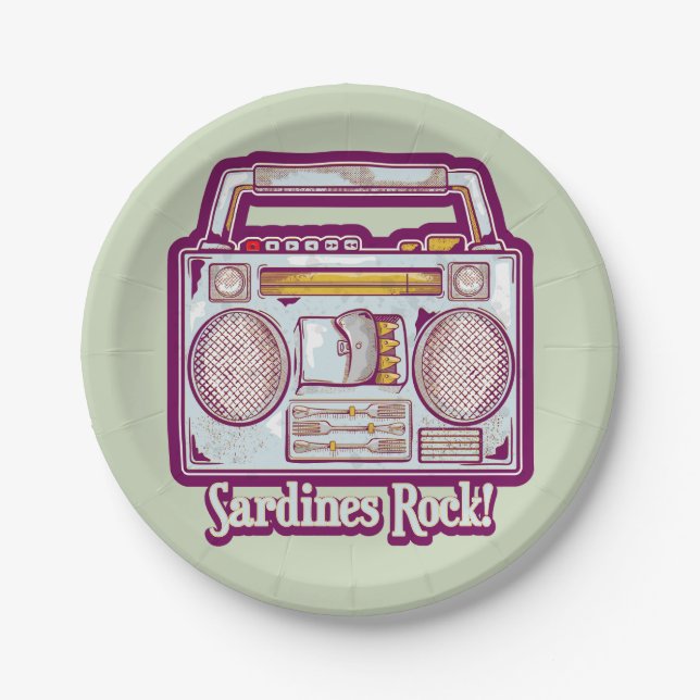 Funny sardines tin stereo paper plate (Front)