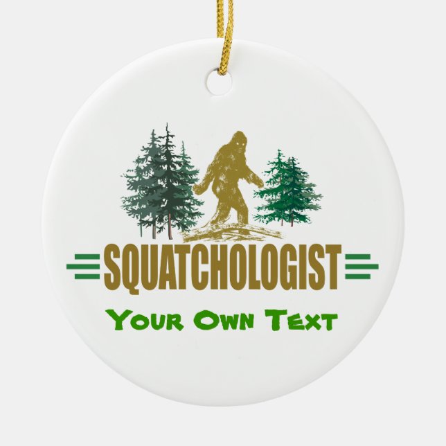 Funny Sasquatch Bigfoot Ceramic Ornament (Front)