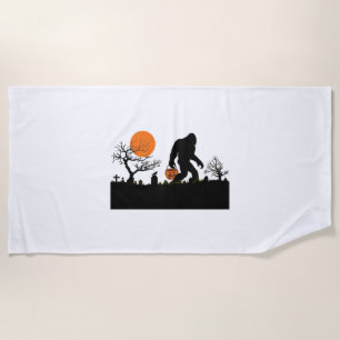 Funny Sasquatch Bigfoot Halloween Costume T-shirt Beach Towel