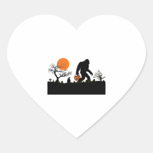 Funny Sasquatch Bigfoot Halloween Costume T-shirt Heart Sticker