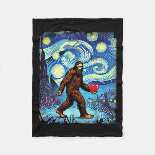Funny Sasquatch Bigfoot Heart Valentines Day Boys  Fleece Blanket