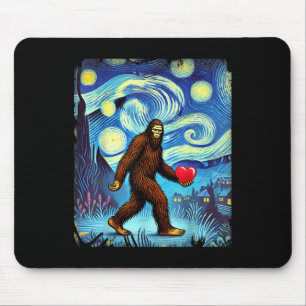 Funny Sasquatch Bigfoot Heart Valentines Day Boys Mouse Pad