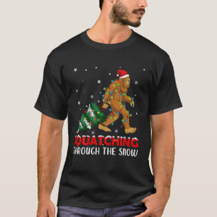 Funny Sasquatch Christmas Squatching Bigfoot Xmas  T-Shirt