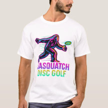 Funny Sasquatch Disc Golf Retro Neon - Bigfoot Fri