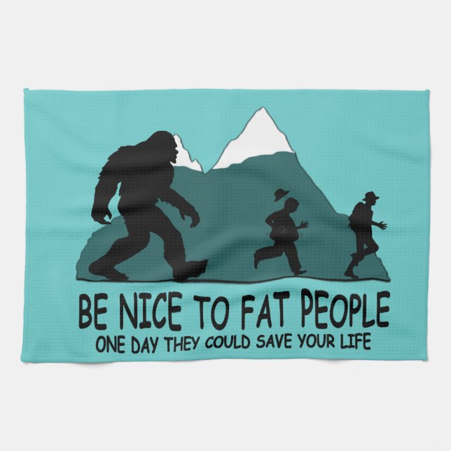 Funny Sasquatch Kitchen Towel (Horizontal)