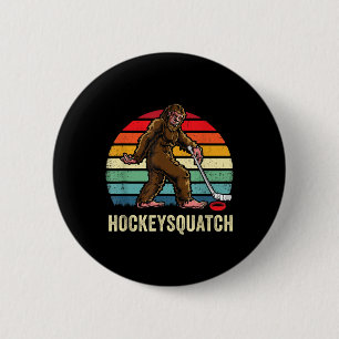 Funny Sasquatch Lover Ice Hockey Team Player Gift 2 Inch Round Button