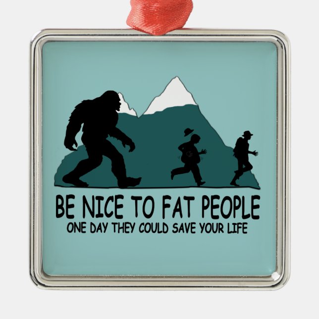 Funny Sasquatch Metal Ornament (Front)